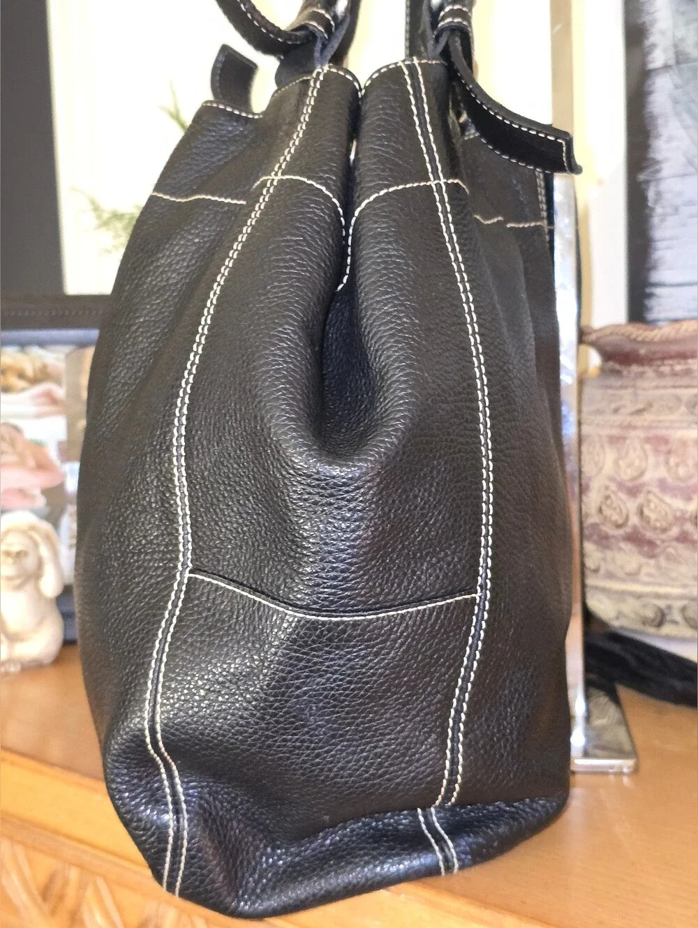 Mauritzio Taiuti Large Pebbled Leather Hobo. Made In Italy.